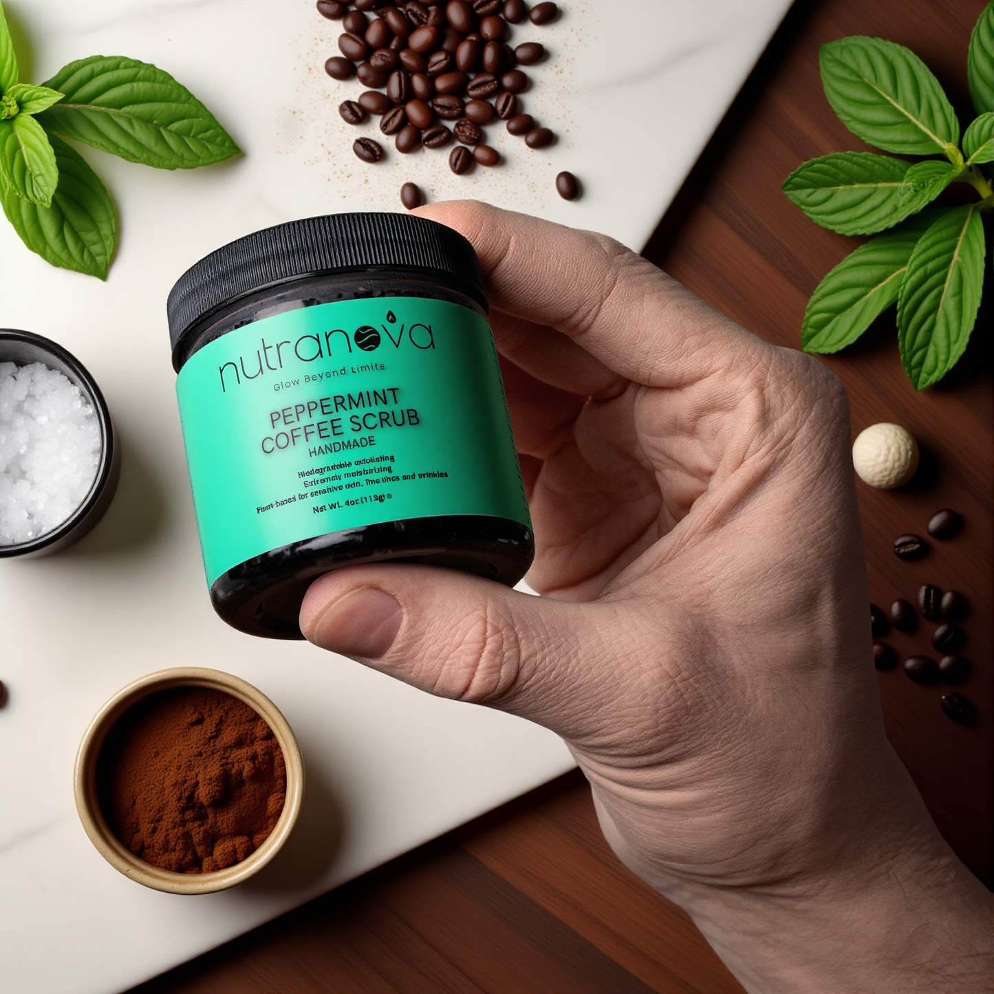 Peppermint Coffee Scrub