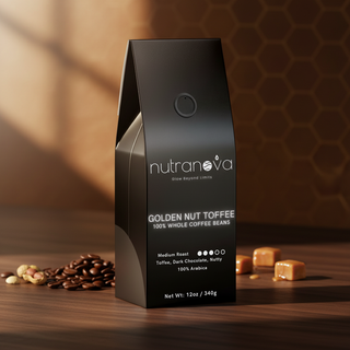 Golden Nut Toffee Coffee Beans (Medium Roast) - NutraNova