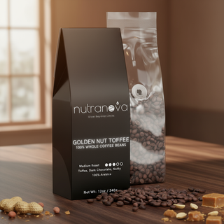 Golden Nut Toffee Coffee Beans (Medium Roast) - NutraNova