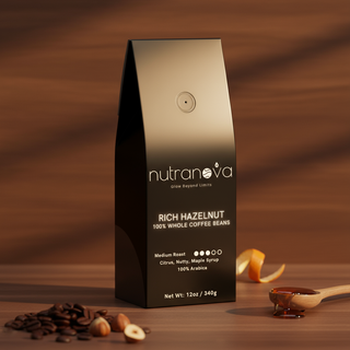 Rich Hazelnut Coffee Beans (Medium Roast) - NutraNova