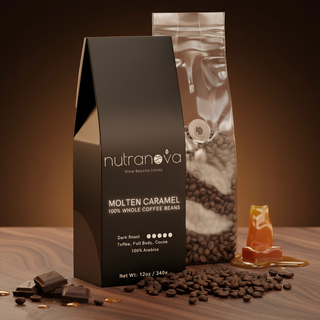 Molten Caramel Coffee Beans (Dark Roast) - NutraNova