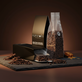 Molten Caramel Coffee Beans (Dark Roast) - NutraNova