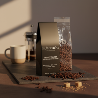 Velvet Cocoa Coffee Beans (Medium Roast) - NutraNova