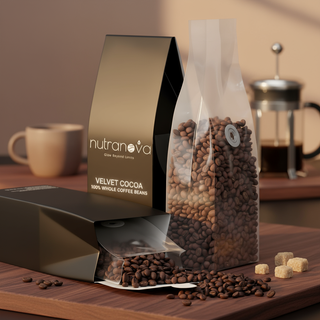 Velvet Cocoa Coffee Beans (Medium Roast) - NutraNova